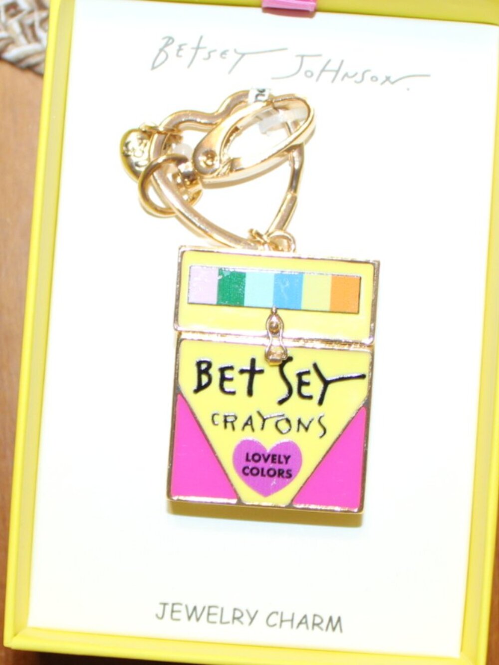 NWT Betsey Johnson crayon Box bag charm/ key chain Super Cute!! - Picture 5 of 8